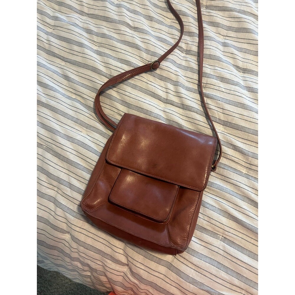 Tano Brown Genuine Leather Crossbody Pocket Book - Picture 10 of 11